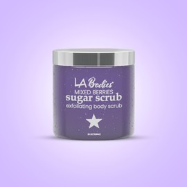 LA Bodies Sugar Scrub Exfoliating with Mix Berry and Other Natural Ingredients for Body Scrub and Foot Scrub - Soft Scrub for Nourishing Essential Skin Care, 20 oz (592 mL), Made in USA