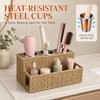 Hair Tool Organizer Countertop with 3 Stainless Steel Cups, Woven