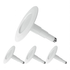 Jolux 4-Pack 5/6" LED Can Lights Retrofit Recessed Lighting,12W=60W,5000K Daylight,800 Lumens,Dimmable Adjustable Retrofit Downlight,ETL,Damp Rated,Simple Installation Can Lights,Bevel Trim