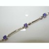 LBG Ladies Solid Sterling Silver Gemset 7" Bracelet Bangle