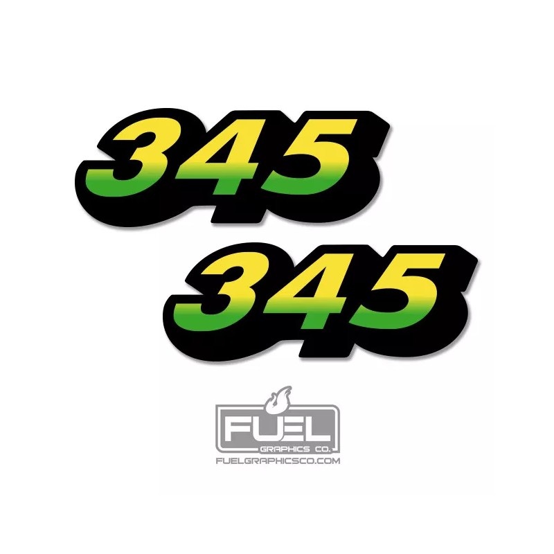 Aftermarket 345 Lawn Tractor Lawnmower Hood Premium Vinyl Decal Set