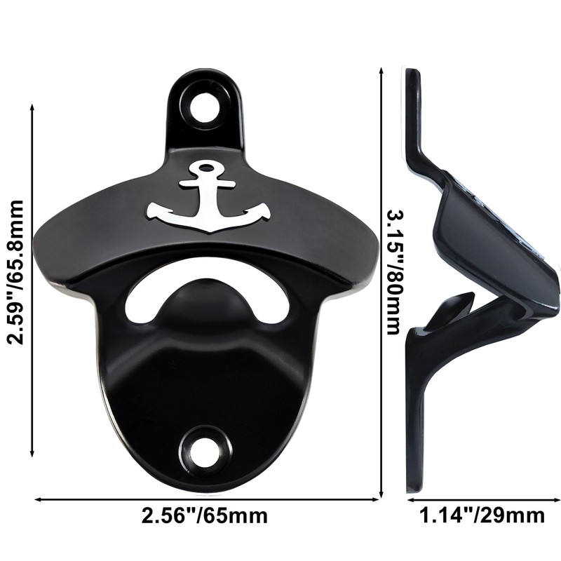 HAIICEN White Anchor Bottle Opener Wall Mount, Nautical Rustproof Soda