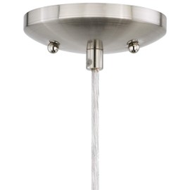 Milano Satin Nickel Mini Pendant Ceiling Light Blue Glass