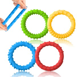 Sensory Fidget Toys for Kids Toddlers with Autism 4 Pack Chewy Necklace Stretchy Bracelet Rubber Stress Calm Down Corner Supplies for Classroom Treasure Box
