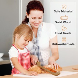 Coanto Bread Knife for Homemade Bread, Sourdough Bread Slicer with Ergonomic Wooden Handle & Sharp Serrated Blade, Includes Dough Mixing Spurtle Spatula for Baking Enthusiasts