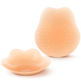 Niidor Nipple Covers with Lift and Breathable Holes, Silicone Reusable Sticky Nippe Pasties Waterproof Ultra-thin Nude Color