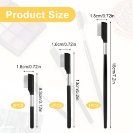 5 PCS Metal Eyelash Comb, Eyelash Separator Tool, Eyelashes Comb Separator Suitable for Women's Eye Makeup Eyelashes Modification (Black)