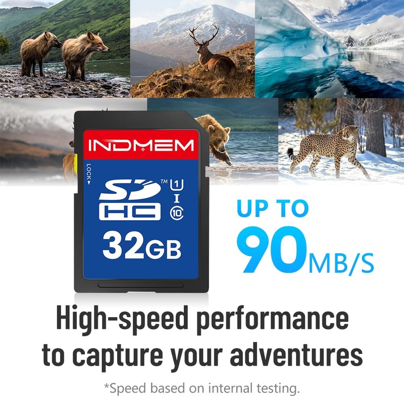 32GB SD Card, C10 SDHC UHS-I Memory Cards U1 Class