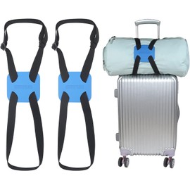 Correas de equipaje para añadir una bolsa fácil de viajar, correa elástica, paquete de 2 (azul-2)