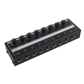 Mini Amplificador de Auriculares, Amplificador de Auriculares Estéreo de Metal Portátil de 8 Canales para Estudio y Escenario de 100 a 240 V