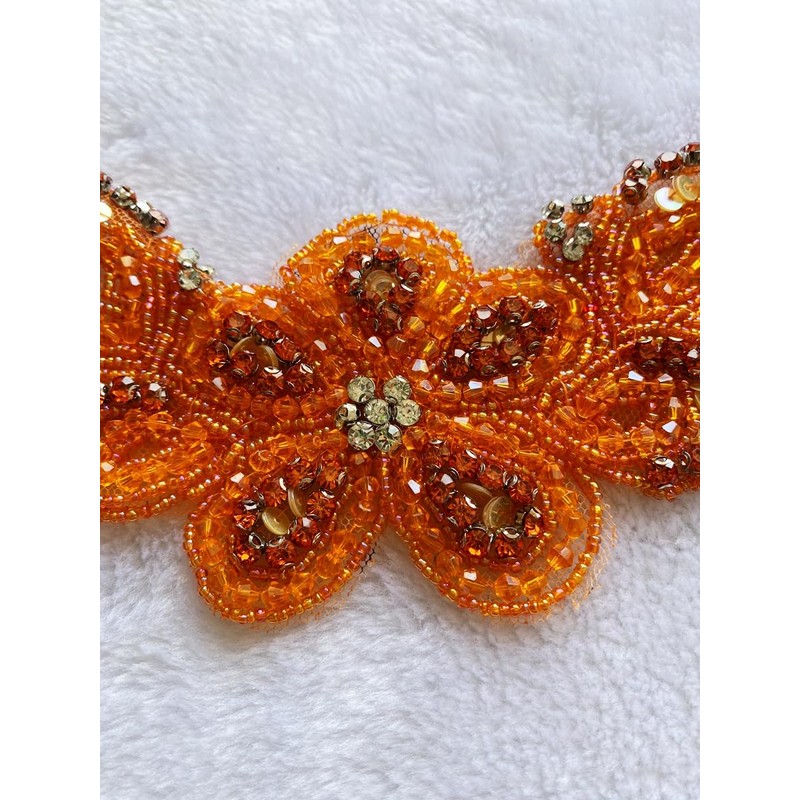 Handmade Rhinestone Applique Sewing Beads Stones Trim Patches for Skirt