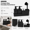 Kitchen Soap Dispenser Set for Sink Organization – 4-in-1 Black