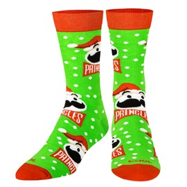 Cool Socks, Christmas Holiday Socks for Men, Fun Print, Pringles Chips, Adult