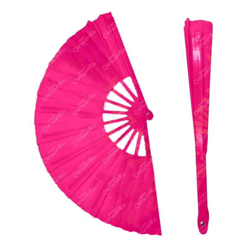 Grupo Carnavallia Abanico Grande Pericón Fucsia Plástico Truena Al Abrir
