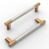KNOKLOCK 10 Pack 5 Inch(128mm) Kitchen Cabinet Handles Brushed Satin Nickel and Champagne Bronze Knurled Cabinet Pulls Kitchen Cabinet Hardware Drawer Pulls for Dresser Cupboard Wardrobe