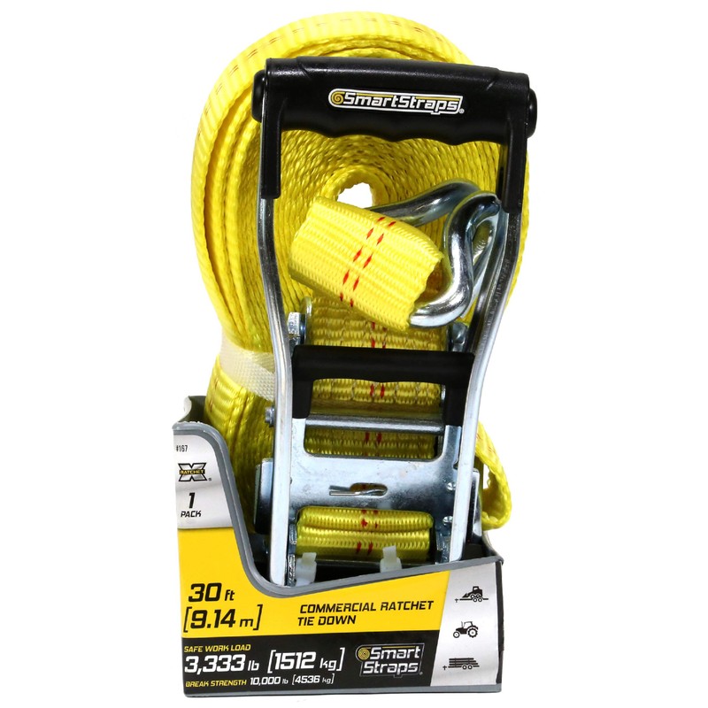 SmartStraps 30-Foot Ratchet Straps 10,000 lbs Break Strength - 3,333