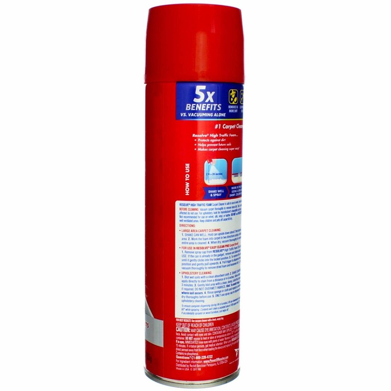 Resolve High Traffic Carpet Foam, 22 oz Can, Cleans Freshens