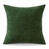 OTOSTAR Chenille Throw Pillow Covers 18x18 Inch Soft Farmhouse Green