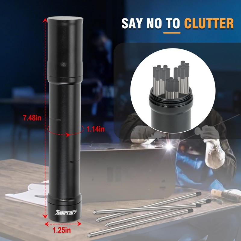 3mirrors Tungsten Holder-Black Storage Tube for TIG Tungsten Electrode with