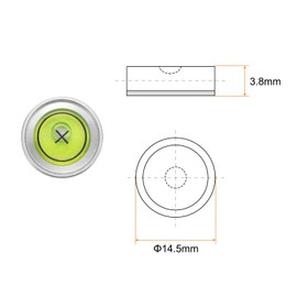 HARFINGTON Round Bubble Level 14.5x3.8mm Mini Circular Bullseye Spirit Levels for Leveling Camera Tripod Telescope Workshop Turntable Pictures Frame, Silver Green