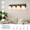BrkNit 4 Light Modern Bathroom Light Fixtures Over Mirror, Black