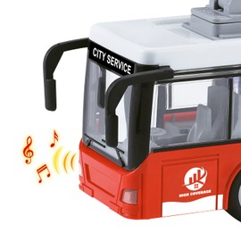 Mondo Motors 51238 Friction Bus City Service with Pull Back Clutch for Children, Red