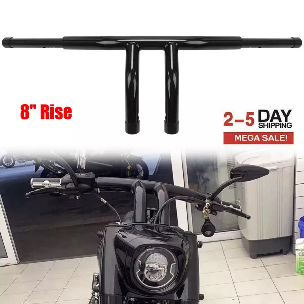 Cequent Unbranded 8" Rise 1-1/4"T-Bar Handlebars Replacement Fits Harley Softail