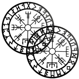 TUHNHGD 2 x Viking Decoration, Metal Wall Decoration, Decorative Wall, éTiquette En MéTal Antique, Suitable for Living Room, Bedroom, Bathroom and Home Wall Decoration, Large Black Metal Wall Art