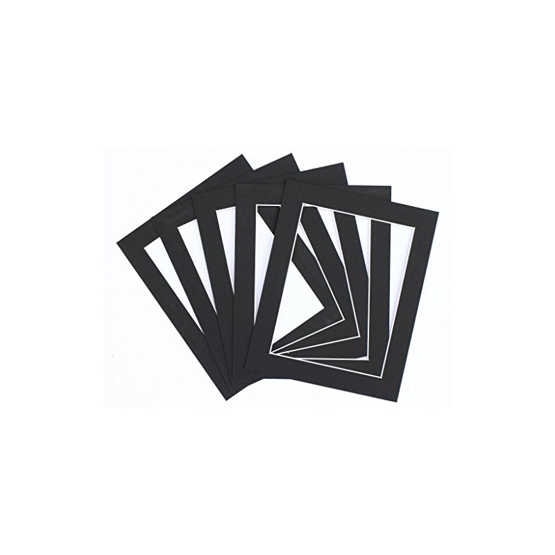 Frame Company Pack of 10 Black Mounts 7x5 for 6x4
