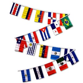 4Less 4 Less Co 30ft String Flag Set of 20 Latin American Country Flags Multi