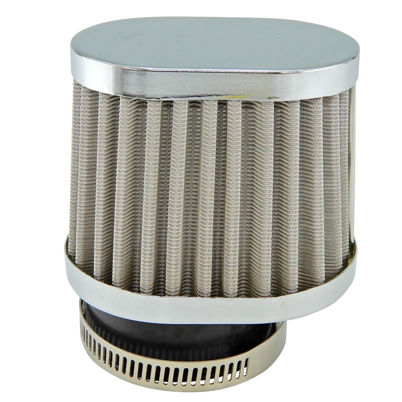 Ager 54mm Oval Power Filter, Stainless Steel, Silver