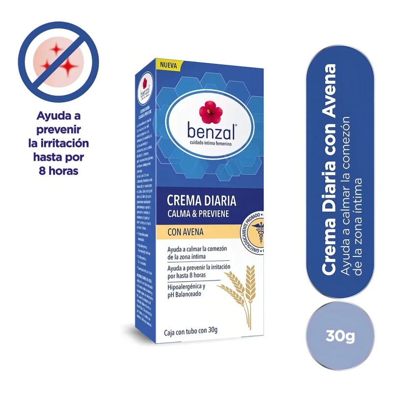 Crema Íntima Diaria Benzal con Avena 3 Pack 30g cada