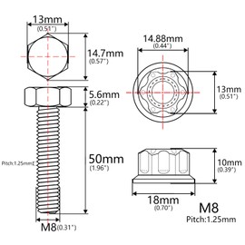 Wanyifa Motorcycle Titanium Ti Alloy Chain Adjuster Bolt 1 Pair M8x1.25mm Motocross Nuts and Bolts (Burnt Blue, with Engraving Nuts)