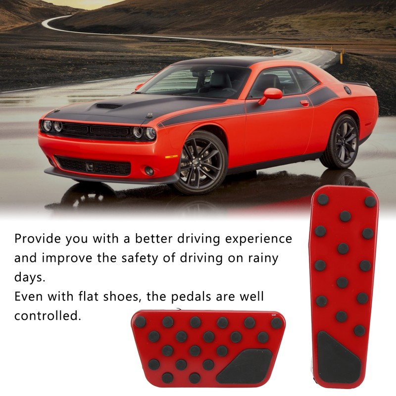 2PCS Accelerator Brake Pedals Anti Slip Foot Rest Plate Replacement