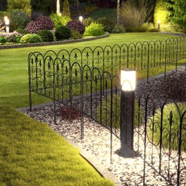 Kinsunny Garden Fence, 5 Pcs Decorative Garden Fencing,31.7in(H) x 10ft(L) Animal Barrier Fence, Garden Fence Border for Yard, Patio, Outdoor Decor，Black