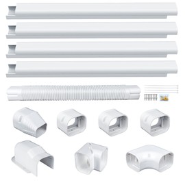 Powrocket 3 inch 15 Ft Mini Split AC Line Set Cover Kit,Decorative PVC Pipe Line Covers for Ductless Mini Split Air Conditioners and Heat Pumps,White