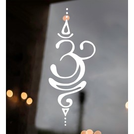 Minglewood Trading Matte Black - Breathe Sanskrit Symbol Vinyl Sticker - Pranayama Ujjayi Yoga - V1 Die Cut Decal - 2w x 5h inches