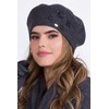 Kamea Women's Classic Winter Woolen Beret Ariel, Dark Grey,One Size
