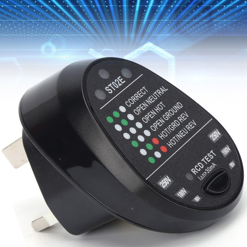 ST02E Socket Tester with LED Display Power Polarity Detector for