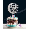 Twinkle Twinkle Little Star - Decoración para tarta, diseño de media luna, color plateado