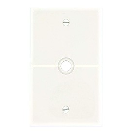 Leviton 1-Gang .625-Inch, Hole Device Telephone/Cable Wallplate, Box Mount, Horizontal Split Plate, N751-W, White