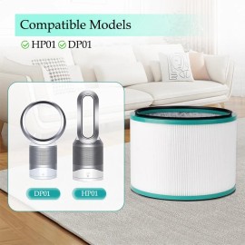 Filter 1-pcs HP01 HP02 filter replacement, compatible with Dyson HP01/DP01 air purifier