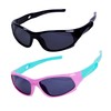 2Pack Kids Sunglasses for Boys Girls With Strap, Flexible Frame