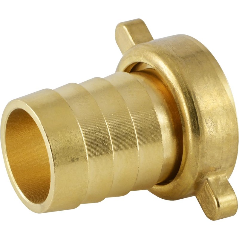 fittingteile Hose Nozzle with Wing Union Nut, Flat Sealing Brass