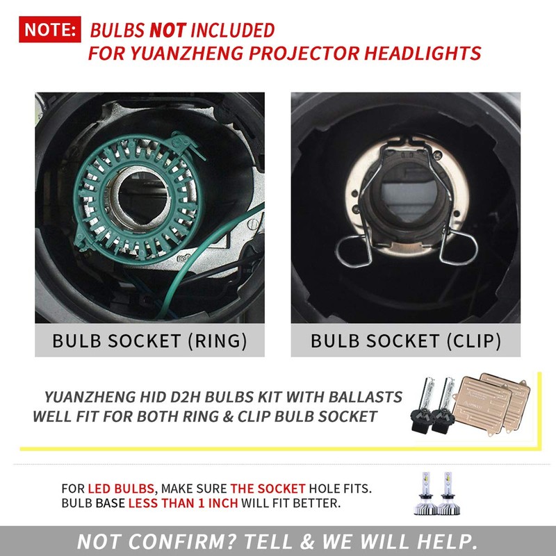YUANZHENG D2H Bulbs Conversion Kit with Ballasts for Projector Headlights