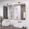 CHARMOR 24x36 Brushed Gold Bathroom Mirror, Metal Gold Framed Vanity