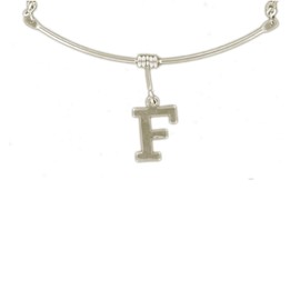 F Initial Letter Alphabet Chain Link Pendant Necklace 70s Vintage Necklace For Women