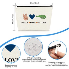 Gators Lover Gift Makeup Bag Alligator Gift Alligator Themed Gift for Women Cosmetic Bag Alligator Animal Lovers Gift Graduation Birthday Gift for Gators College Football Team College Cosmetic Pouch