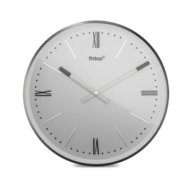 Mebus TinyTime Wall Clock with Roman Numerals, Wall Clock without Ticking Noise, Diameter 25 cm, Classic Dial in Grey, Case and Accents in Anthracite, 19780