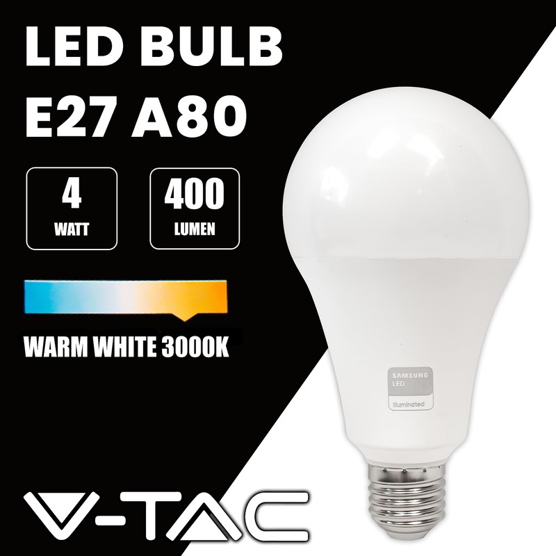 V-TAC LED Glühbirne A80 20W (entspricht 150W) - 2452 Lumen